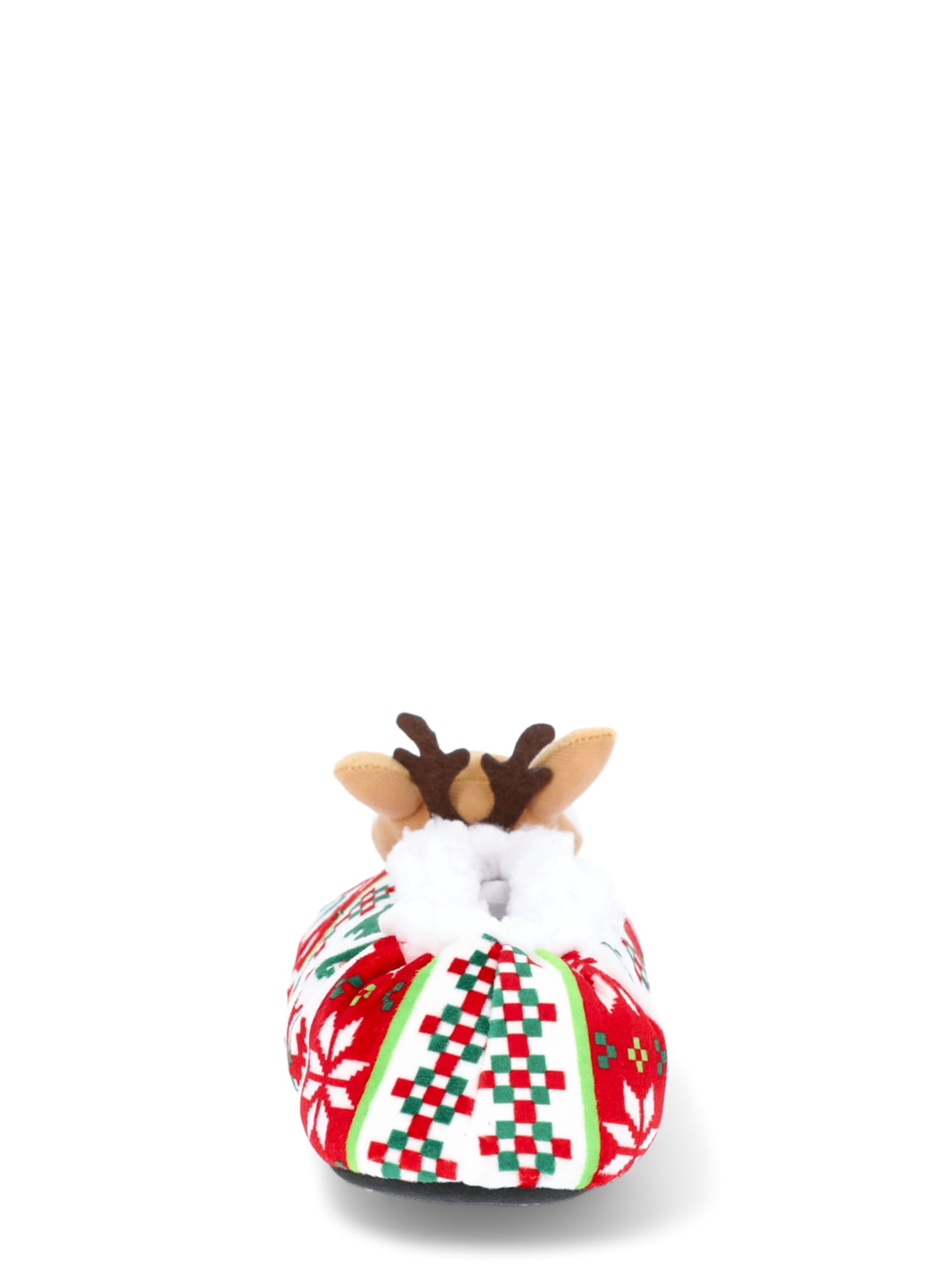 Fuzzy Babba Women's Holiday 3D Reindeer Slipper Socks, 1-Pack, Size 7-9.5