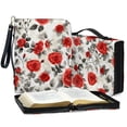 thumbnail image 4 of ZUXONGSY Rose Print PU Leather Bible Case for Women Men Multifunctional Bible Carrying Case Bible Cover Bag with Detachable Wristlet Strap Bible Study Tools for Christian Bible Gift, L, 4 of 7