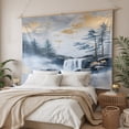 thumbnail image 3 of Navy Blue Mountain Tapestry for Bedroom Wall Hanging Tapestry, Modern Abstract Art Tree Ceiling Backdrop Tapestries Poster Blanket Wall Decor for Teens Room Living Room Dorm 39" x 59", 3 of 8