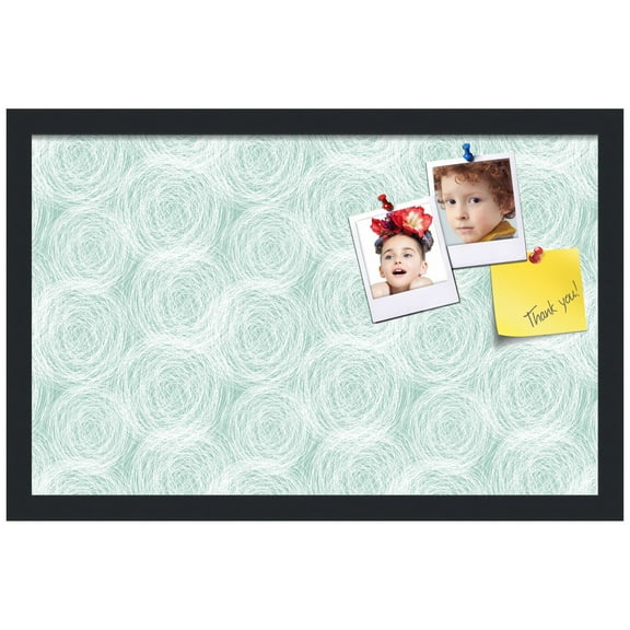 PinPix ArtToFrames 20x12 Custom Cork Bulletin Board Poster Board Has a Fabric Style Canvas Finish, Framed in Satin Black (PinPix-1926)