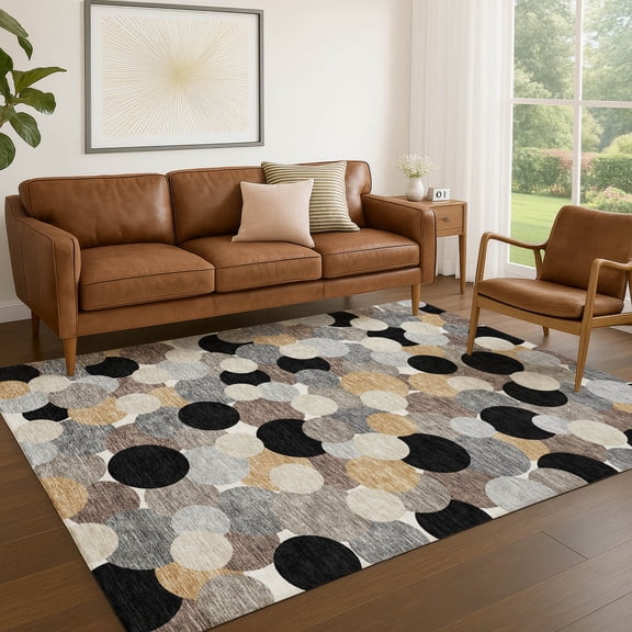 Addison Rugs Chantille Indoor/Outdoor Transitional Geometric Black Machine Washable Rectangle Rug, 10' x 14'