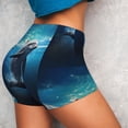thumbnail image 2 of KLL Ice Blue Ocean Cute Dolphin Pattern Workout Shorts for Women Scrunch Short Gym Yoga Running Sport Active Exercise Fitness Shorts, 2 of 5