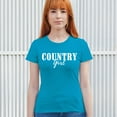 thumbnail image 4 of Country Girl Logo T-Shirt Minimalistic Western Style Rodeo Southern Pride Cowgirl Queen Rustic Farm Gift Women's Tee, 4 of 7