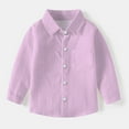 thumbnail image 4 of HOMADLES Boys Button Down Shirts Long Sleeve Lapel Solid School Uniform, Uniform Shirt Pink 6 Months, 4 of 6