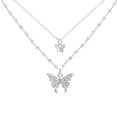 thumbnail image 1 of Collar de doble capa de mariposa de viento frío que no se decolora Cadena de clavícula de moda Cadena de cuello apilada de temperamento Versátil, 1 of 5