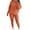 Orange, variant on Plus Size Lounge Sets for Women 2 Piece Knit Long Sleeve Tops with Slim Pants Outfits Loungewear