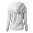 thumbnail image 4 of LEBONYARD Womens Outwear Coats Jackets,Coats for Women with Hood,Women Hooded Sweatshirt Winter Warm Wool Long Sleeve Zipper Coat OutwearTops with Pocket Gray M, 4 of 4