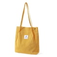 thumbnail image 1 of Bolso de mano de pana para mujer, bolso de lona con cordón para el hombro, amarillo, 1 of 5