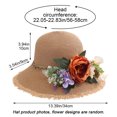 thumbnail image 7 of Jiibva Summer Straw Hat for Women Large Brim Color Matching Sun Hat with Flower Decoration Travel Foldable Bucket Hat for Outdoor, 7 of 7
