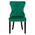 thumbnail image 3 of WestinTrends Wordford Velvet Dining Chairs Set of 4, Modern Wingback Upholstered Button Tufted Kitchen Dining Room Chairs with Solid Wood Legs and Pull Ring, Green, 3 of 11