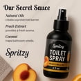 thumbnail image 4 of Toilet Spray (4 fl oz) | 600+ Sprays | Poo Spray w/Many Scents – Restroom & Bathroom Odor Eliminator – Essentials for a Fresh, Confident Bathroom (Peach Bellini), 4 of 4