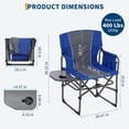 thumbnail image 2 of Chaise de Réalisateur de Camping Pliante Surdimensionnée pour Adultes, Chaise d'Extérieur Portable Robuste 330 Lb avec Table d'Appoint et Porte-Boisson – Lot de 2 – Orange+gris / Rouge+gris / Marine+gris / Noir+gris, 2 of 8