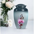 thumbnail image 5 of Cremation Urn Set – Blue Butterfly and Pink Flower Large 10-Inch Funeral Urn for Ashes Adult Male with Matching 3-Inch Keepsake – Ash Container for Women (10" 1 Pc, 3" 1 Pc), 5 of 8