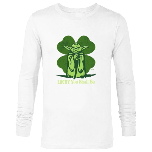Star Wars Yoda Lucky You Shall Be St. Patrick’s Day - Long Sleeve T-Shirt for Men - Customized-White
