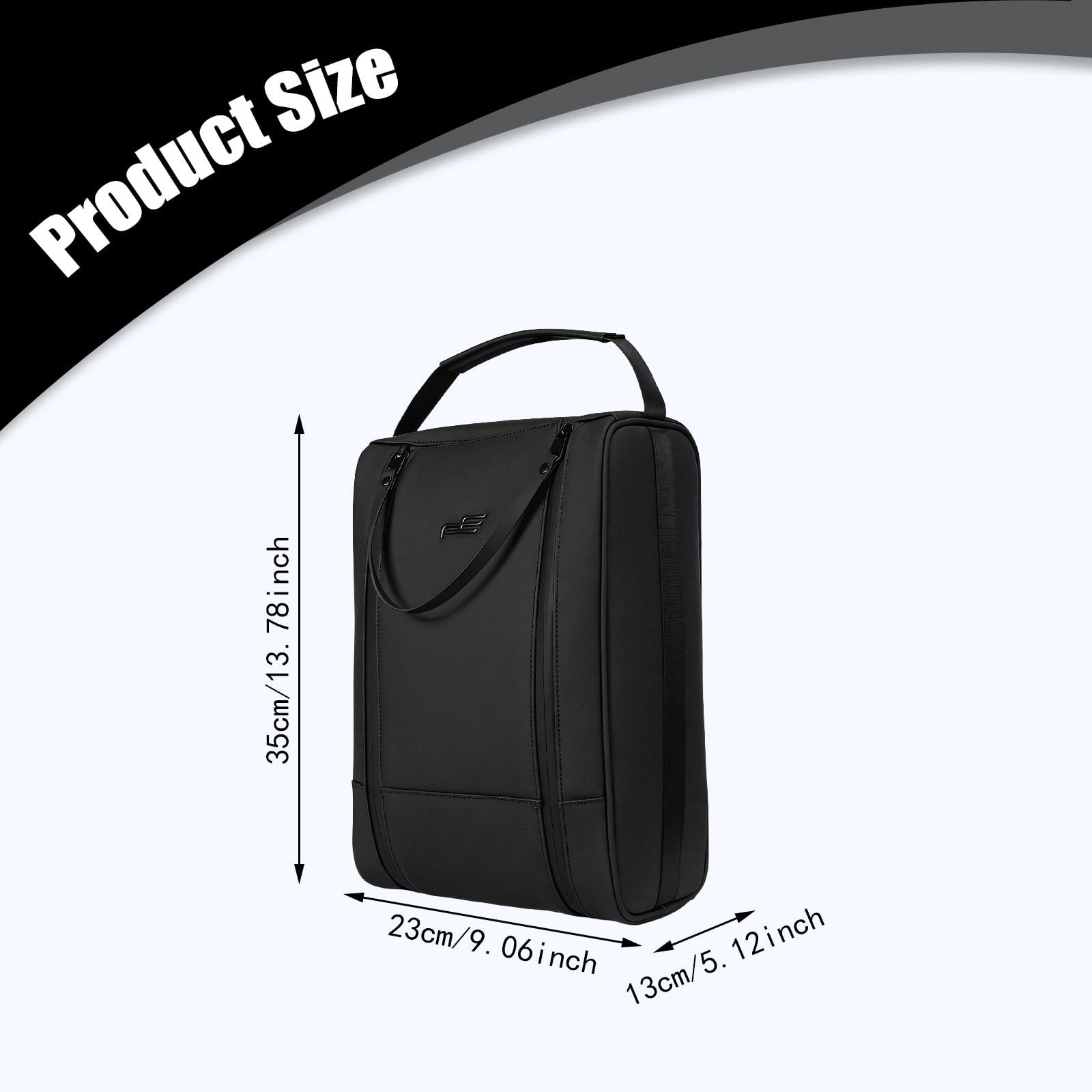 Golf Shoe Bag Zipper Shoe Carrier Travel Shoe Organizer Matte PU Leather Adults for Golf Hiking Gym