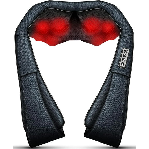 Open Box Mo Cuishle Shiatsu Neck and Shoulder Massager with Heat – Deep Kneading Massage for Relaxation, Electric Grey