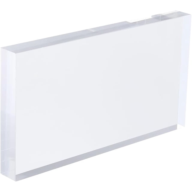 Rectangle Acrylic Risers Transparent Display Stand Clear Block Polished Decorative Jewelry Ring Ball Showcase Base Pedestal for Photography Props Collection 5.9 x 3 x 0.6 Inch