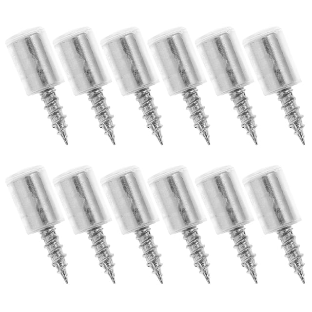 CRILSTYLEO 100Pcs Cabinet Laminate Support Screws Metal Self Tapping Shelf Bracket Nails Plated Silver
