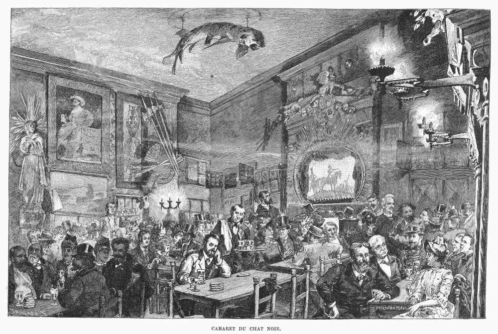 Paris Cabaret 17 Ncabaret Du Chat Noir Paris France Line Engraving 17 Poster Print By 18 X 24 Walmart Com