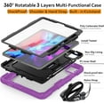 thumbnail image 3 of DuraSafe Cases iPad PRO 12.9 3 / 4 / 5 / 6 [ iPad Pro 12.9 6th 2022 5th 2021 4th 2020 3rd 2018 ] A2436 A2764 A2437 A2378 A2461 A2379 A1876 A2014 A1895 A2229 A2069 A2232 Kick Stand Rugged Case - Purple, 3 of 7