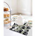 thumbnail image 4 of Sage Green Black Geometric Kitchen Dish Towels for Drying Dishes Set of 2, Modern Art Abstract Grey Line Waffle Weave Microfiber Hand Tea Bathroom Towels Quick Dry & Absorbent Towel 12x12, 4 of 7