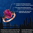 thumbnail image 2 of Gem Stone King 3.76 Ct Oval Red Created Ruby Black Onyx 18K Rose Gold Plated Silver Ring, 2 of 6