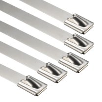 0.31" x 19.7" Stainless Steel Exhaust Wrap Multi-Purpose Locking Cable Metal Zip Ties 30 pcs