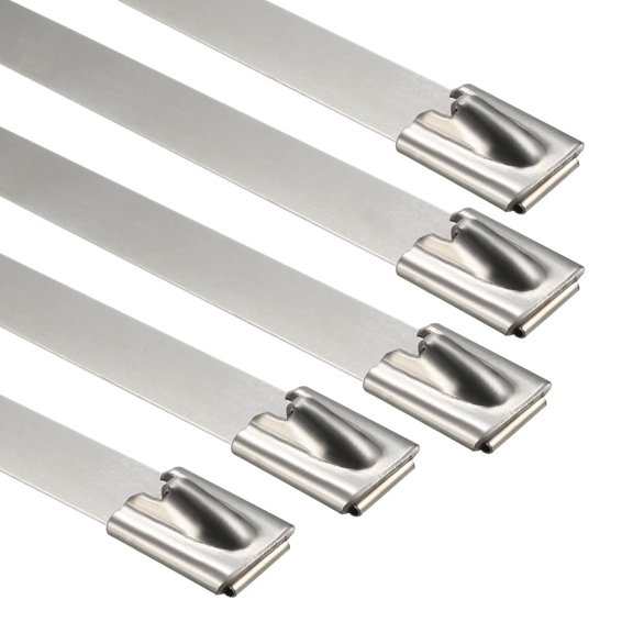 0.31" x 19.7" Stainless Steel Exhaust Wrap Multi-Purpose Locking Cable Metal Zip Ties 30 pcs