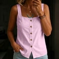 thumbnail image 2 of Fewfanhot Spring Tops for Women 2026 Trendy Ribbed Tank Tops Slim Fit Square Neck Sleeveless Shirts Slit Hem Summer Casual Basic Tanks, 2 of 7