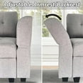 thumbnail image 3 of HYEASTR Modular Sectional Sofa with Storage Chaises Sectional Sleeper Sofa Couch with Adjustable Backrest/Armrest, Sectional Sofa Bed Combination - Linen Grey, 3 of 9