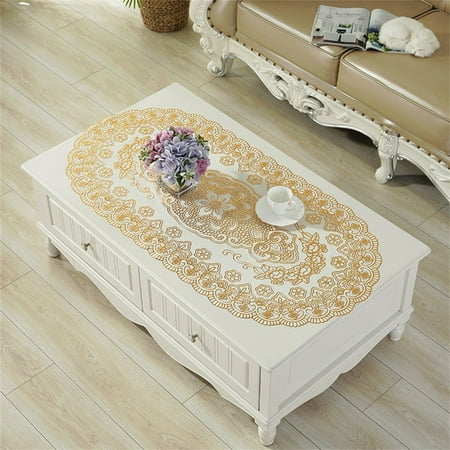 

Waterproof Tablecloth 60x100CM Embroidered Tablecloth Elegant Lace Table Mat