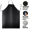 thumbnail image 2 of Delantal impermeable de PVC-110×80cm, negro, para hombres y mujeres, impermeable y resistente al aceite, apto para limpieza, trabajos de laboratorio, sacrificio, cuidado de perros, 2 of 5