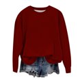 thumbnail image 6 of MKOSPLRT Fall Sweatshirts for Girl 1-12Y Crew Neck Pullover Tops Solid Long Sleeve Sweat Shirts Lightweight Running Shirts, 6 of 7
