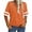 Orange, variant on Stripe Sleeve Women Casual Loose T-Shirt
