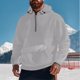 thumbnail image 1 of pstuiky camisas de manga larga para hombre, Sudadera informal de polar con bolsillo y cremallera para hombre, de manga larga, color liso, con capucha Tops de hombre m, 1 of 7