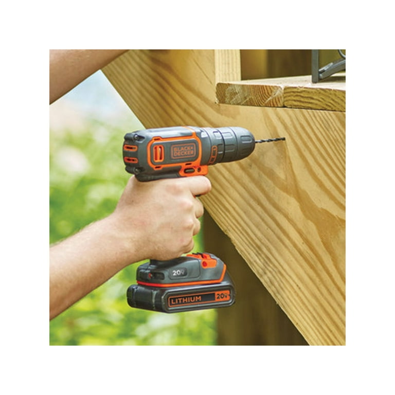 BLACK DECKER 20V MAX Lightweight Cordless Drill Driver Kit 3 8 in 1 Lithium Ion Battery Charger Included BDCDD120C Walmart