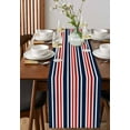 thumbnail image 2 of Table Runners 108 Inches Long Dress Scarves, Navy Blue Red Striped Farmhouse Coffee/Dining/Kitchen Table Runner for Living Room, Gradient Horizontal Lines 13x108 Inch, 2 of 7