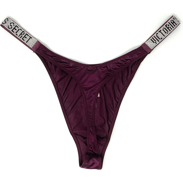 Victoria's Secret Very Sexy Bombshell Shine Thong for Women Maroon Size  Large NWT 