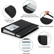 Deli Business Card Book Holder, Business Card Organizer, Name Card Book Holder, Portable Office Business Card Holder, Hold 180 Cards, Black