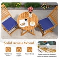 thumbnail image 6 of Costway 3PCS Patio Folding Wooden Bistro Set Cushioned Chair Conversation, 6 of 10