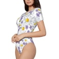 thumbnail image 3 of Picia Daisies Flowers Womens One Piece Swimsuits Modest Tummy Control Bathing Suits Lace Up Slimming Swim Suit-Medium, 3 of 9
