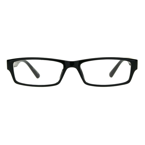 Mens 90s Classic Narrow Rectangular Black Plastic Rim Dad Eye Glasses Walmart Com