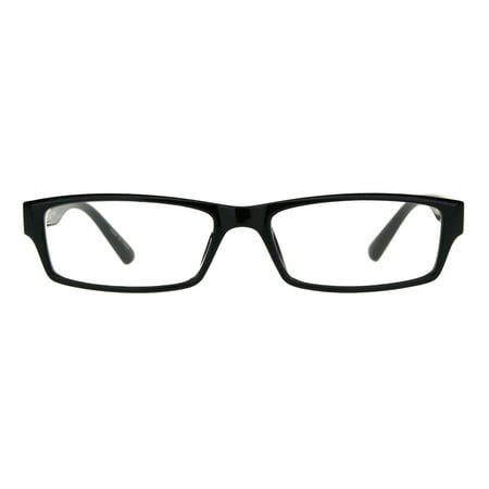 Mens 90s Classic Narrow Rectangular Black Plastic Rim Dad Eye Glasses