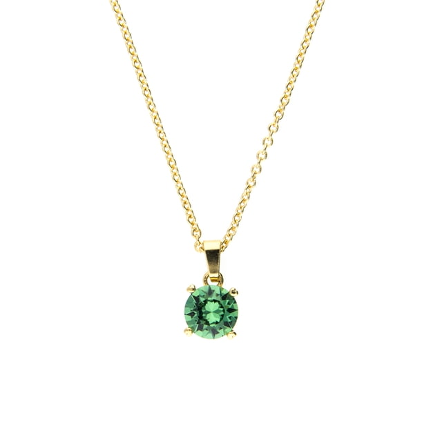 Collar para Mujer con Cristal Swarovski Solitario– Bañado en Oro 14k- Collar Elegante y Brillante-Collares de Mujer de Moda- Joyería para Mujer de Moda- Regalo especial Ortiz Espinosa Temporada