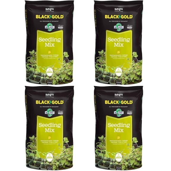 SunGro Horticulture Seedling Germination Mix for Seeds, 1.5 Cubic Feet (4 Pack)