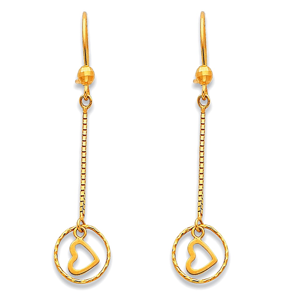 Ioka - Ioka - 14K Yellow Gold Open Heart Diamond Cut ...