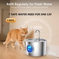 thumbnail image 2 of Fuente de agua para gatos JLVDXN de acero inoxidable 304, 2,2 L, silenciosa, 2 of 8