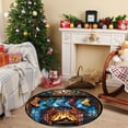 thumbnail image 4 of Btomtd 24" Christmas Theme Round Area Rug for Living Room, Holiday Decor Floor Mat for Bedroom Sofa Coffee Table Decor, Household Festive Doormat, A-M, 4 of 7