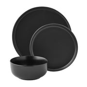 Mainstays Alessandra 12-Piece Stoneware Dinnerware Set, Matte Black