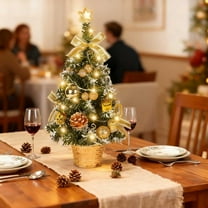 ZFSBZBS Small Christmas Tree Tabletop - Artificial Mini Xmas Tree in Pot for Table Desk Mantel Decor 20cm Gold